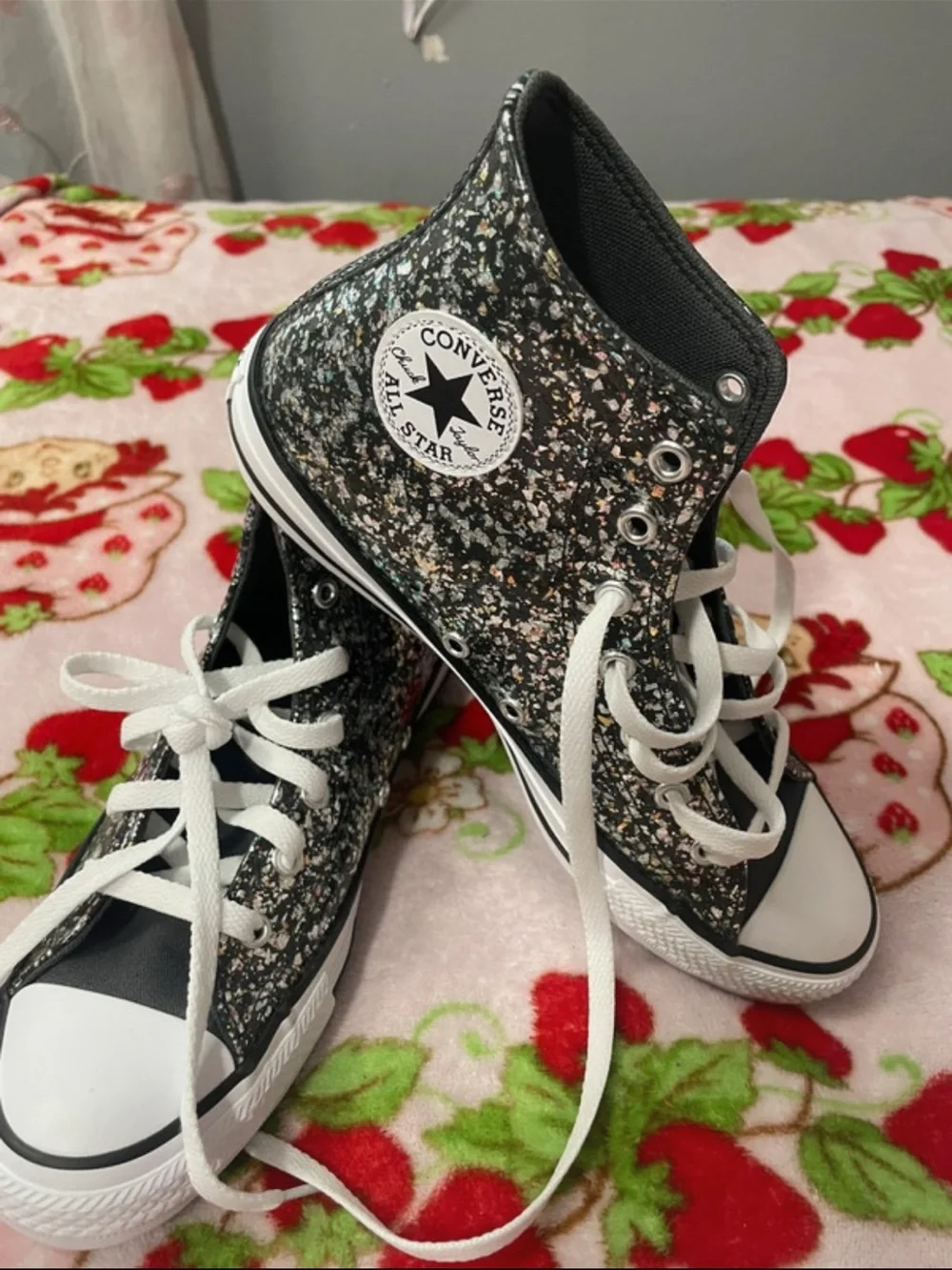 Converse Black Speckle High Top Kids Sneakers